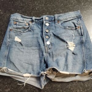 GAP Denim Blue Distressed Jean Shorts